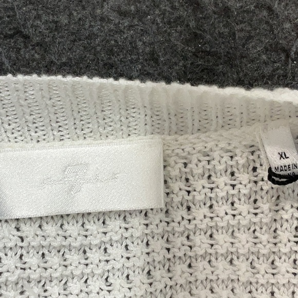 NWTS 7 For All Mankind Stunning White Pullover Sweater XL - Picture 4 of 5